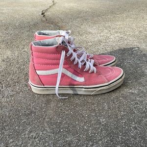 vans 7w pink hightop vans